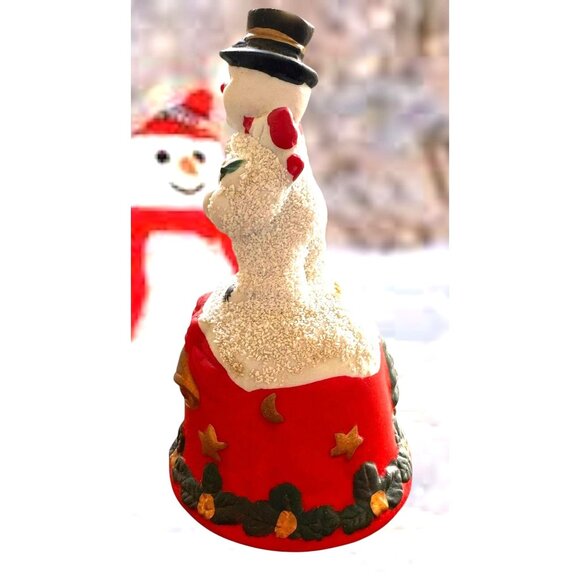 Vintage Gift Collection Snowman Bell New Christmas Trees Porcelain Present Gift - Picture 8 of 12